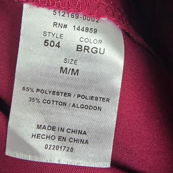 NWT ADAR Universal Unisex Maroon Sz M 504 Drawstring Scrub Pants Tapered‎ Leg - Picture 9 of 9